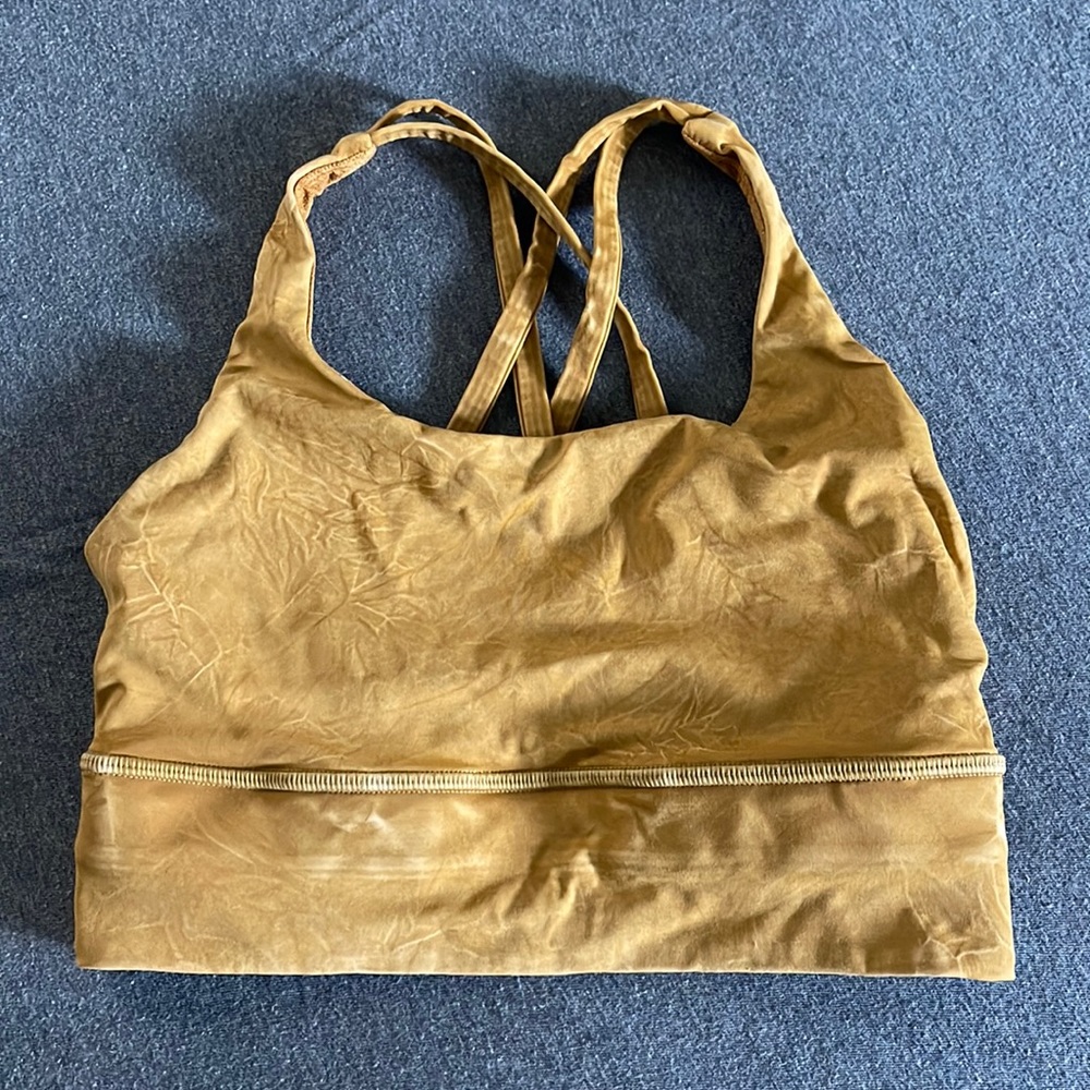 Lululemon energy longline ice dyed bra color “spiced bronze”. Perfect condition.